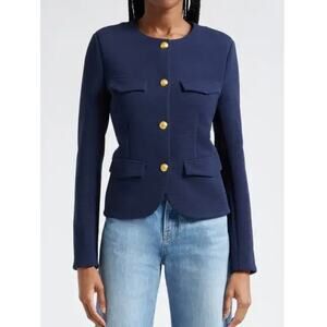 NWT Veronica Beard Kensington Knit Jacket Marine Navy Size Medium